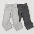 Pack of 2 Light Grey & Dark Grey Jeans | Straight Fit Denim