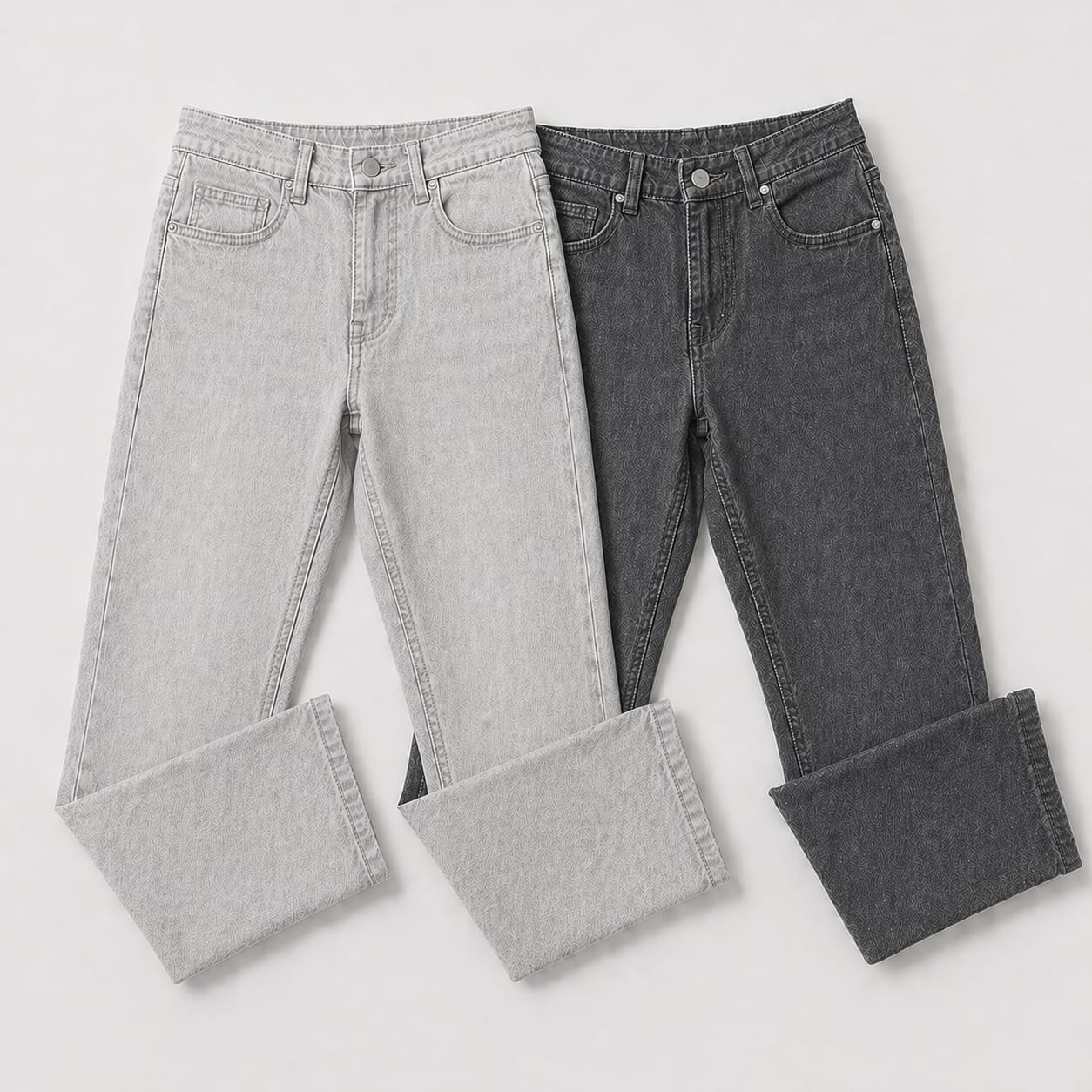 Pack of 2 Light Grey & Dark Grey Jeans | Straight Fit Denim