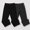 Pack of 2 Jet Black & Charcoal Black Jeans | Straight Fit Denim