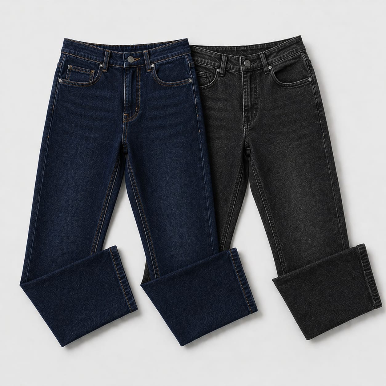 Pack of 2 Dark Indigo & Washed Black Jeans | Straight Fit Denim