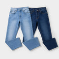 Pack of 2 Light Wash Blue & Dark Indigo Jeans | Straight Fit Denim