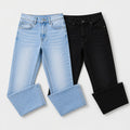 Pack of 2 Light Wash Blue & Jet Black Jeans | Straight Fit Denim